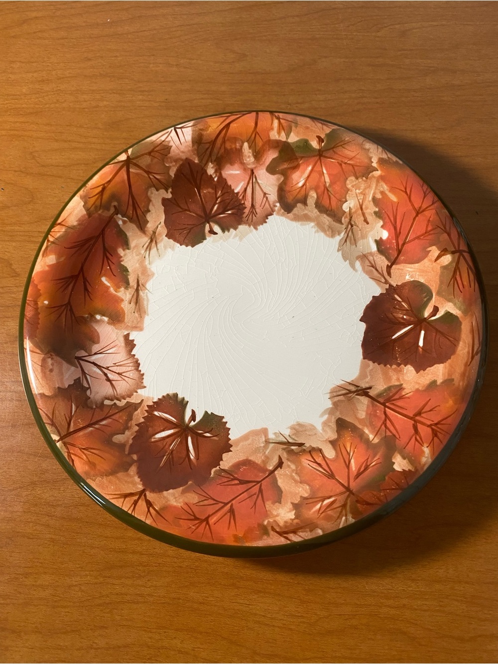 Fall Leaf Decorative Dinner Plate - Autumn Orange